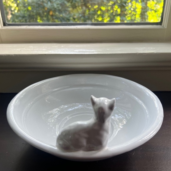 NEW Astier de Villatte Large Chat Cat Bowl, White Ceramic - Picture 8 of 11